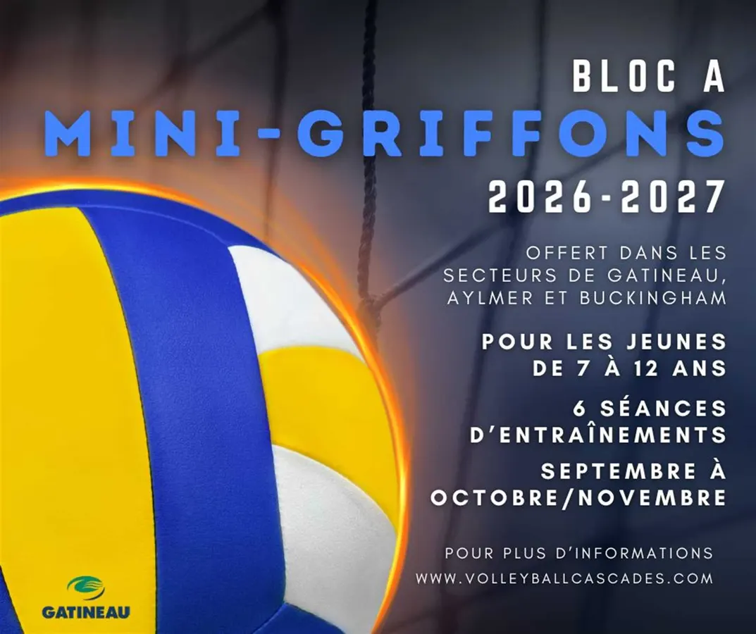 Programme Mini-Griffons - Bloc A - Initiation au volleyball (7 à 12 ans)